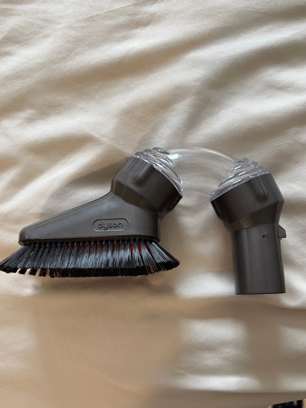 Dyson Gray Swivel Dusting Brush Attachment with Clear Connector